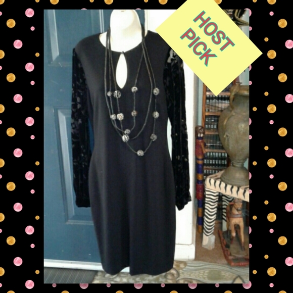 CACHE BLACK LONG SLEEVE CLASSIC DRESS NWT - Picture 1 of 5